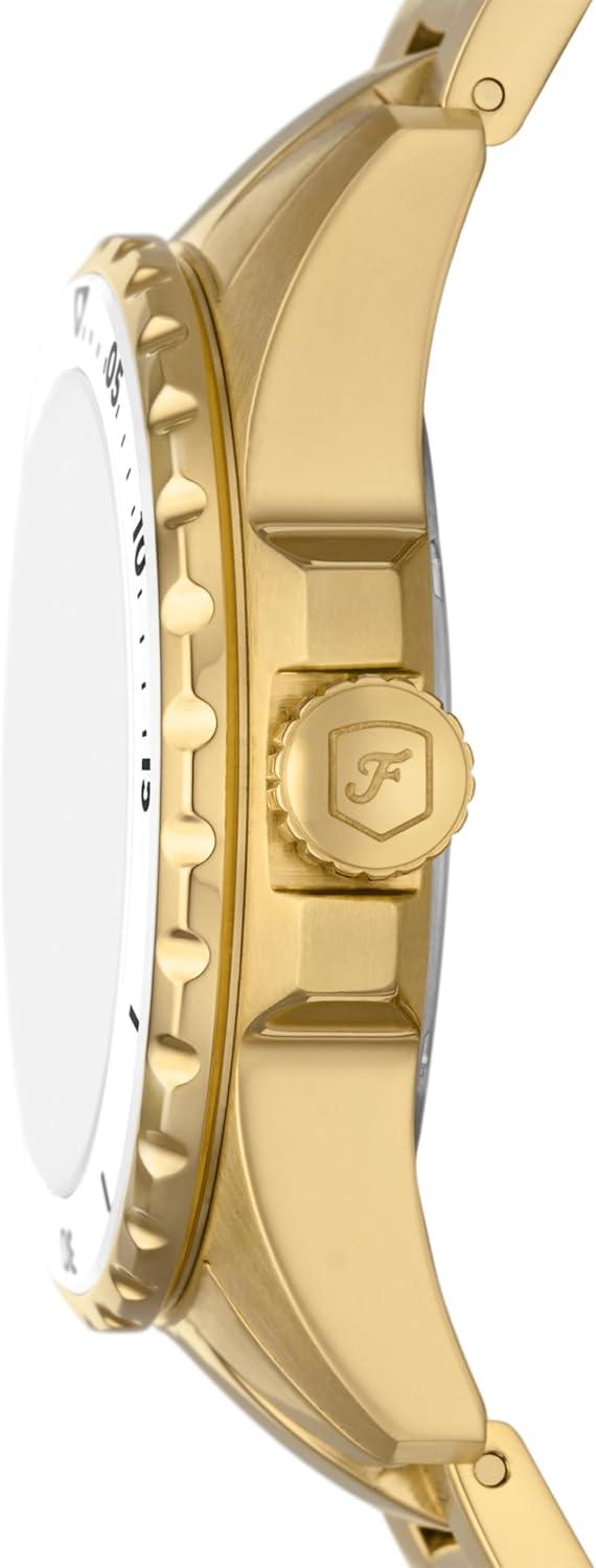 imageFossil Womens Blue Dive Quartz Stainless Steel ThreeHand WatchGoldWhite