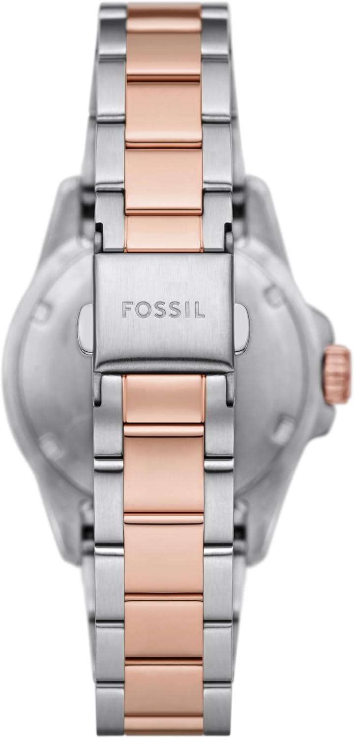 imageFossil Womens Blue Dive Quartz Stainless Steel ThreeHand WatchRose GoldSilverGray