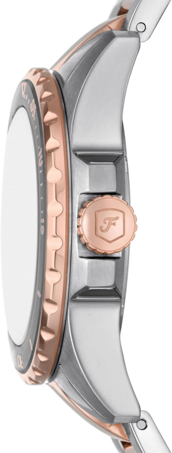 imageFossil Womens Blue Dive Quartz Stainless Steel ThreeHand WatchRose GoldSilverGray
