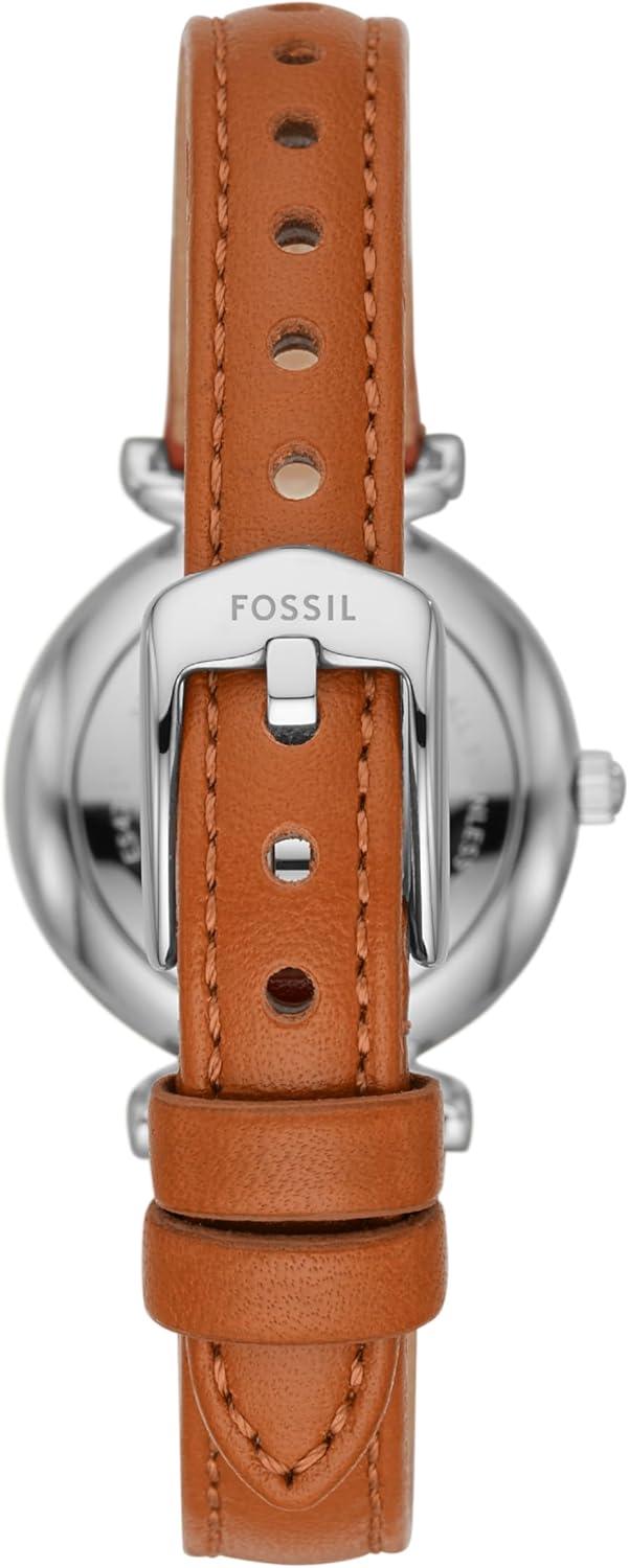 imageFossil Womens Carlie Quartz Stainless Steel ThreeHand WatchBrown LeatherRose GoldBlue