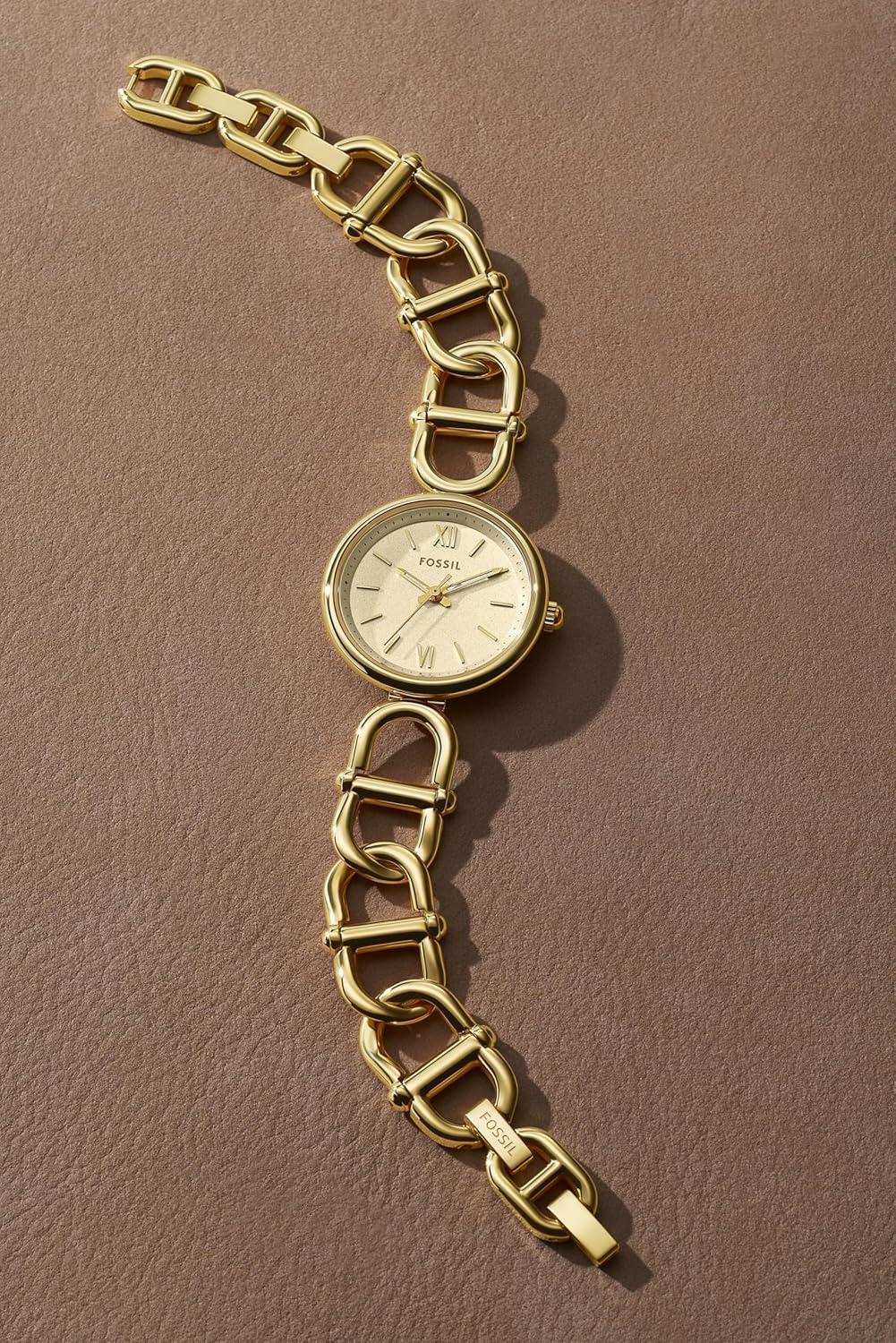imageFossil Womens Carlie Quartz Stainless Steel ThreeHand WatchGold Chain