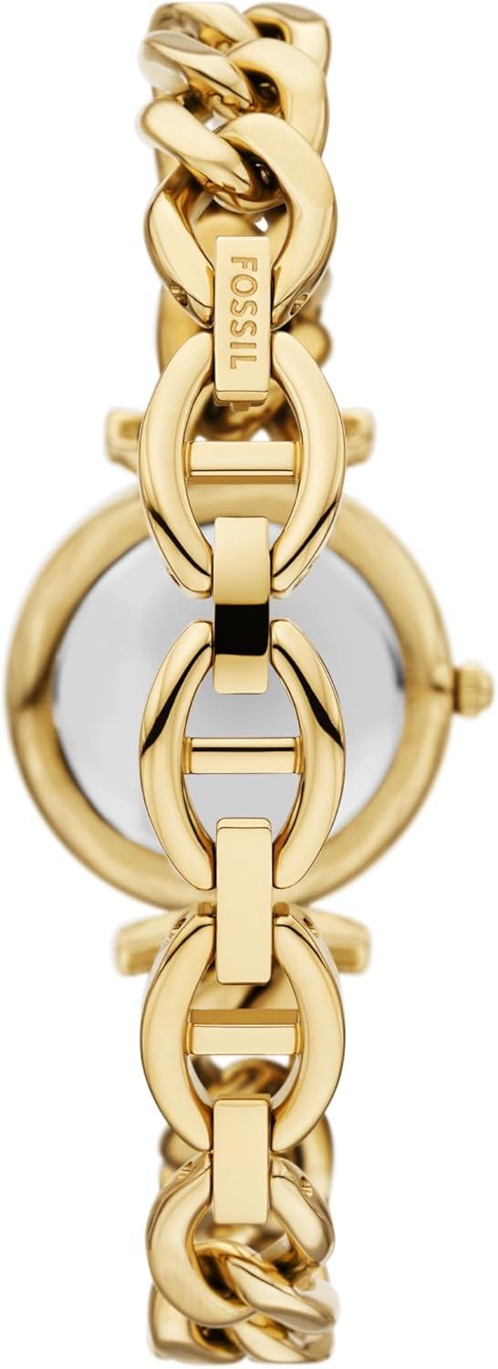 imageFossil Womens Carlie Quartz Stainless Steel ThreeHand WatchGold Chain Gift Set