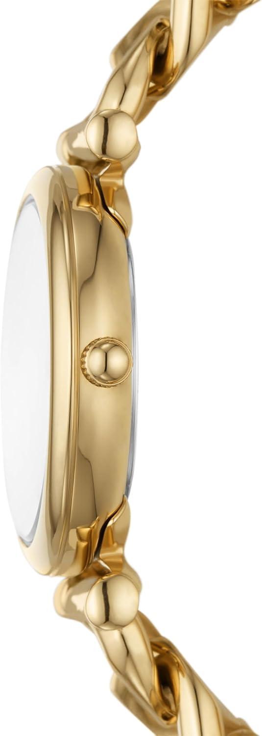 imageFossil Womens Carlie Quartz Stainless Steel ThreeHand WatchGold Curb Chain