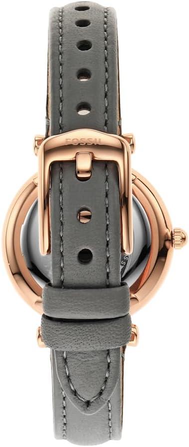 imageFossil Womens Carlie Quartz Stainless Steel ThreeHand WatchGray LeatherRose Gold