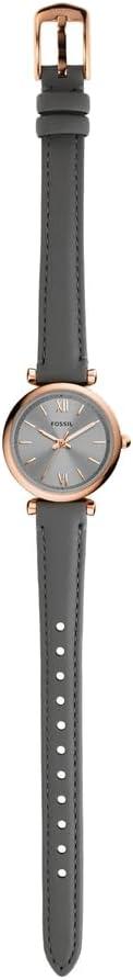 imageFossil Womens Carlie Quartz Stainless Steel ThreeHand WatchGray LeatherRose Gold
