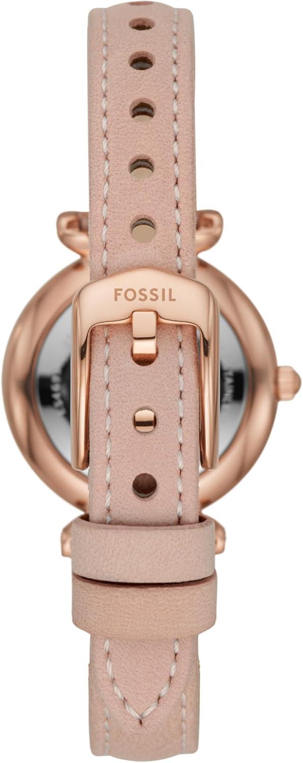 imageFossil Womens Carlie Quartz Stainless Steel ThreeHand WatchPink LeatherRose Gold