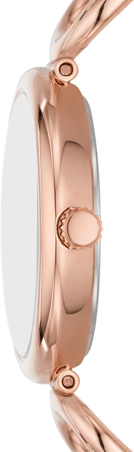 imageFossil Womens Carlie Quartz Stainless Steel ThreeHand WatchRose Gold Chain