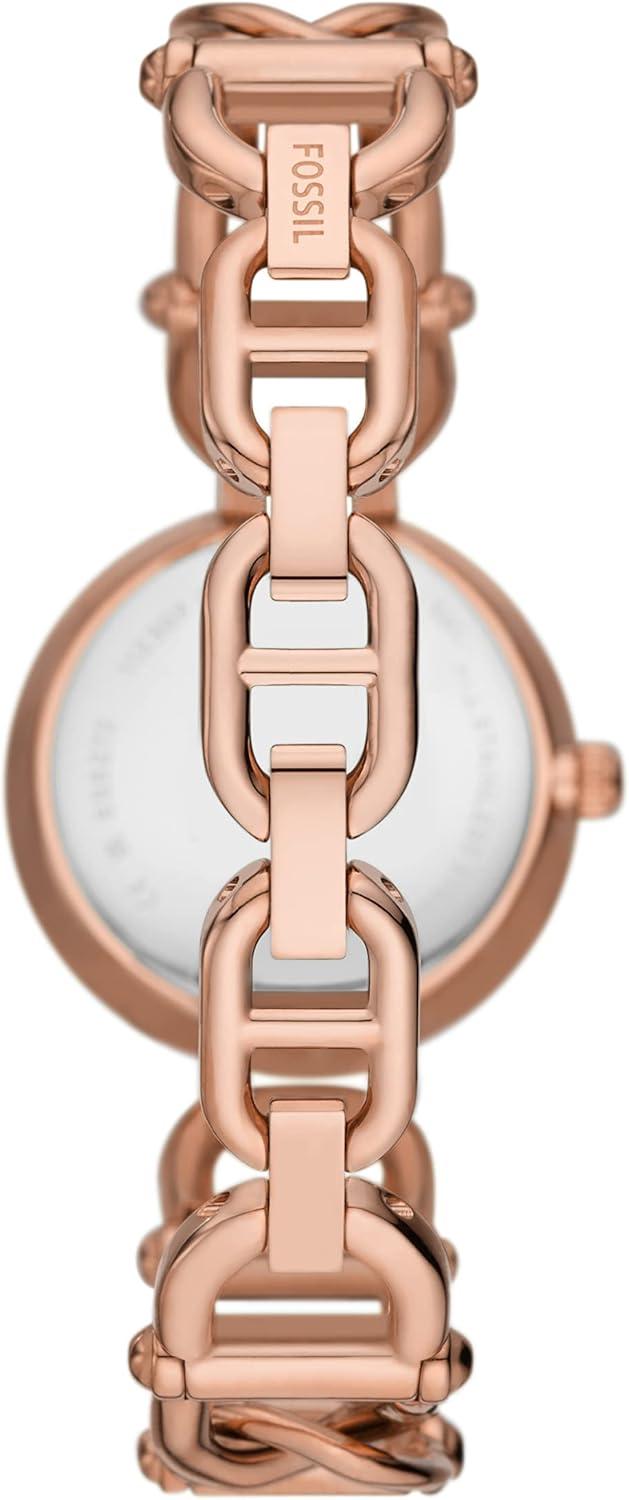 imageFossil Womens Carlie Quartz Stainless Steel ThreeHand WatchRose Gold Chain