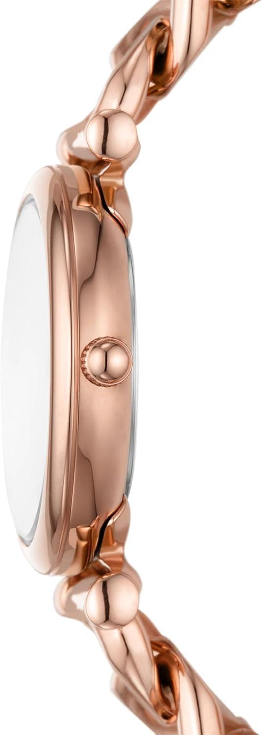 imageFossil Womens Carlie Quartz Stainless Steel ThreeHand WatchRose Gold Curb Chain