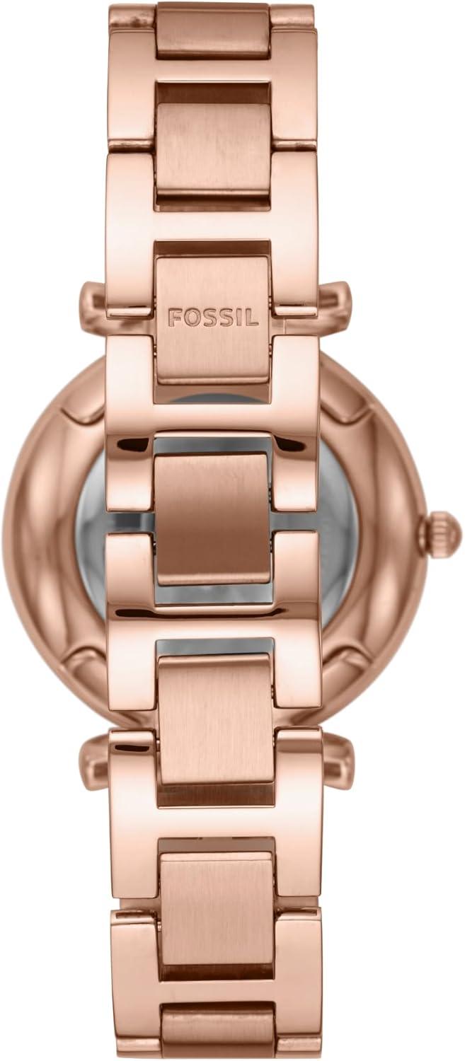 imageFossil Womens Carlie Quartz Stainless Steel ThreeHand WatchRose Gold Glitz