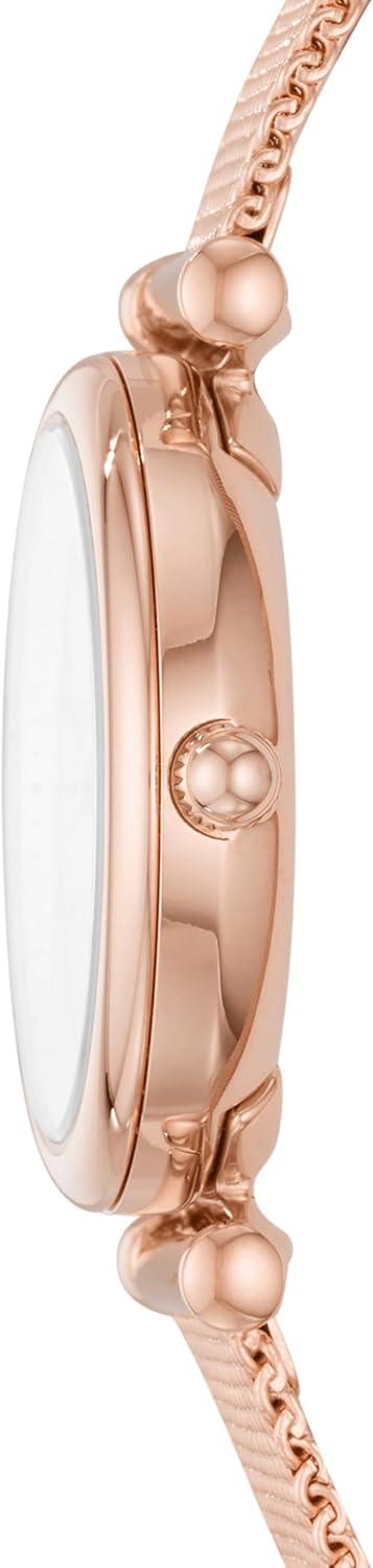imageFossil Womens Carlie Quartz Stainless Steel ThreeHand WatchRose Gold Mesh