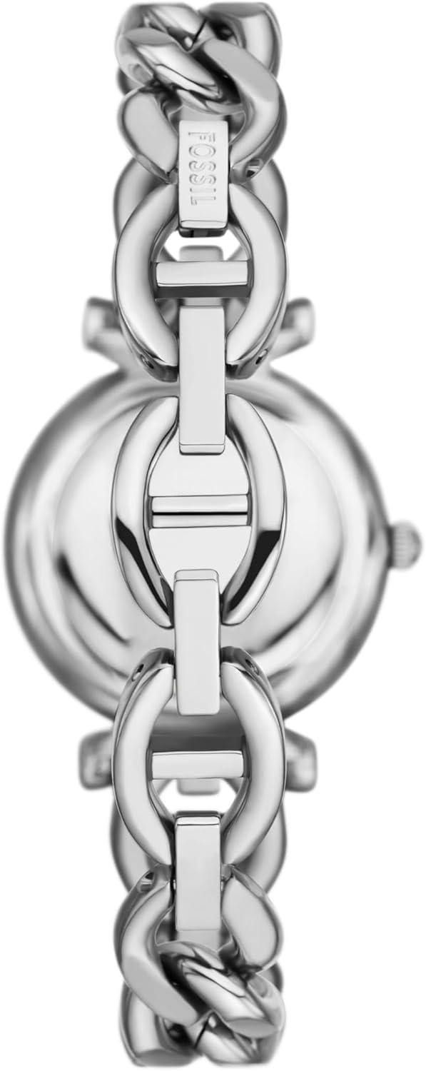 imageFossil Womens Carlie Quartz Stainless Steel ThreeHand WatchSilver Curb Chain