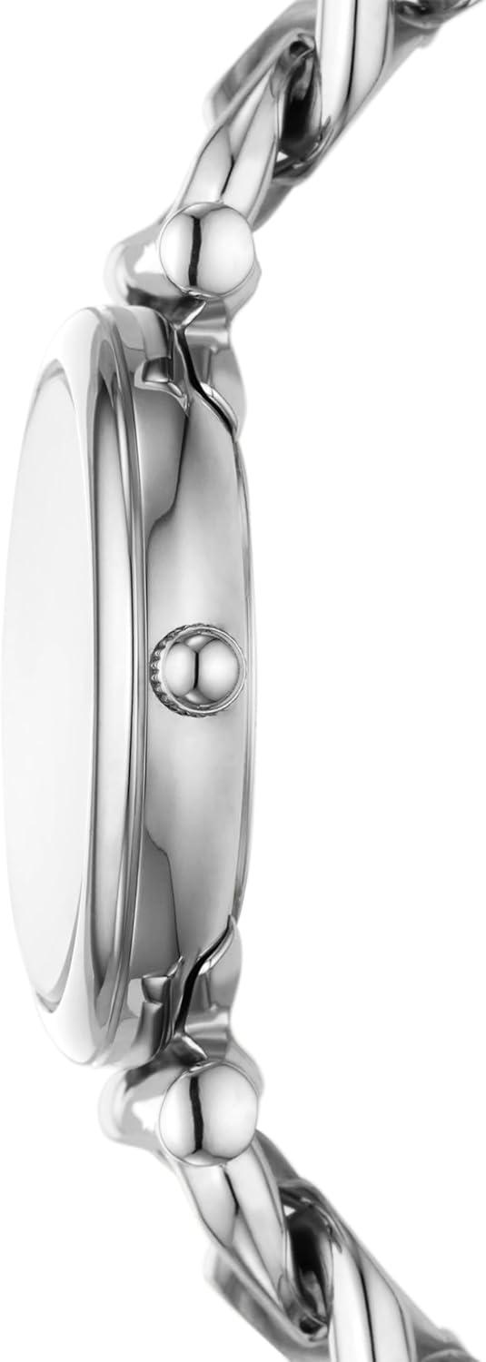 imageFossil Womens Carlie Quartz Stainless Steel ThreeHand WatchSilver Curb Chain