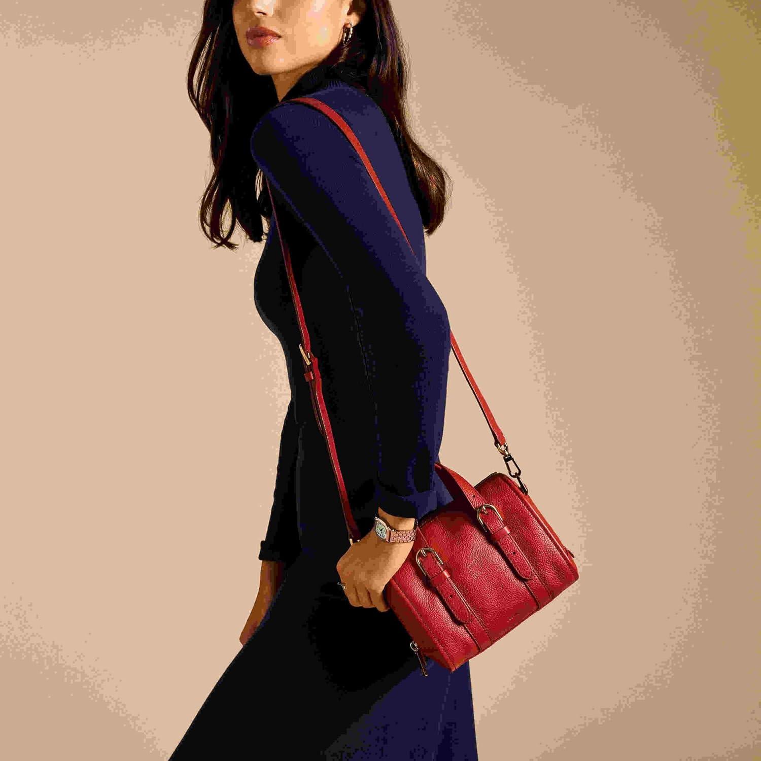 imageFossil Womens Carlie Satchel HandbagGarnet