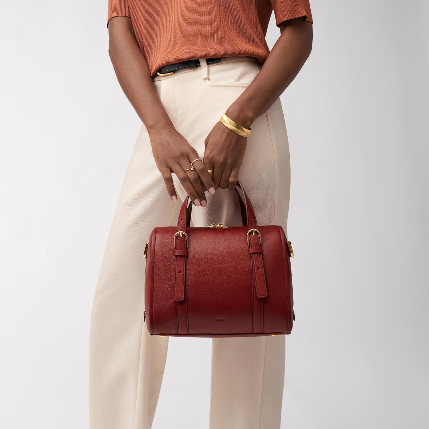 imageFossil Womens Carlie Satchel HandbagScarlet