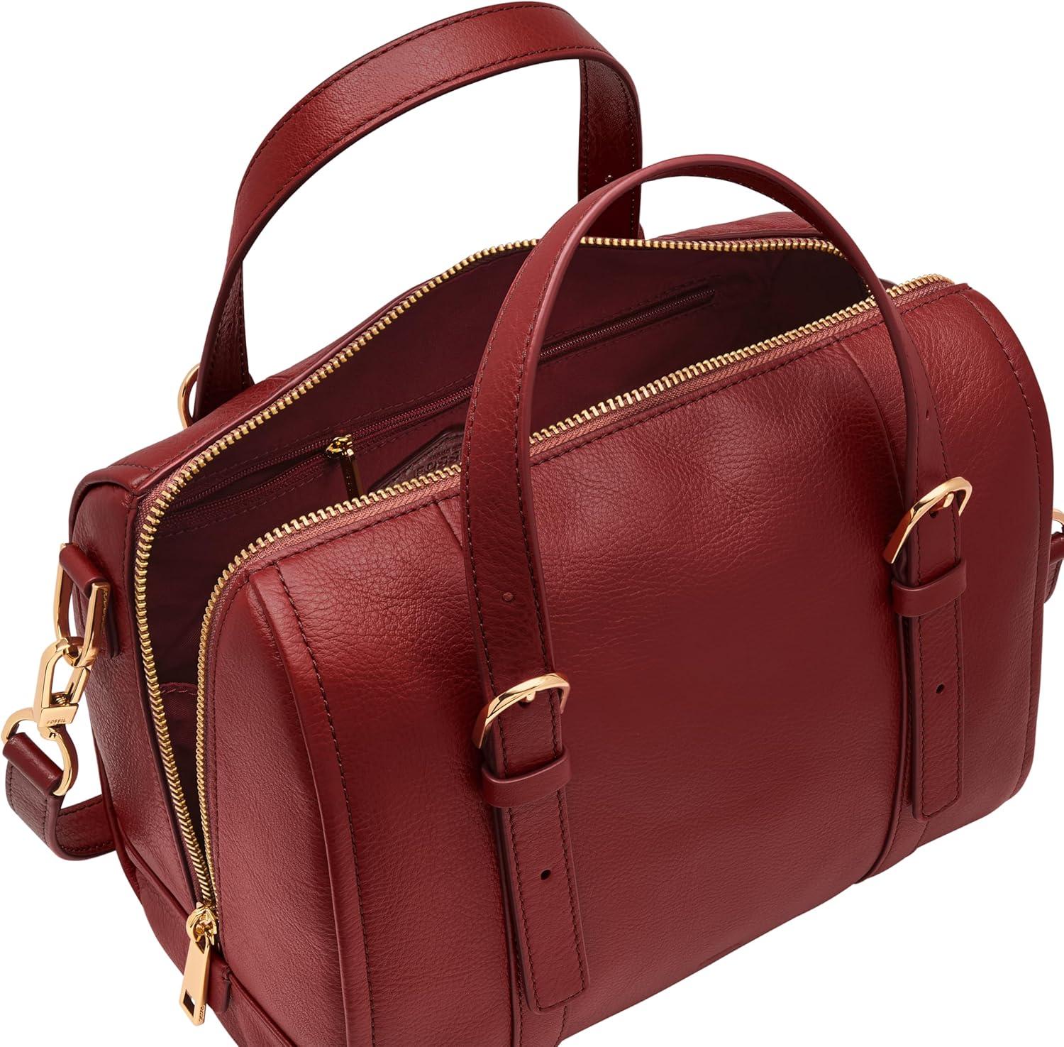 imageFossil Womens Carlie Satchel HandbagScarlet
