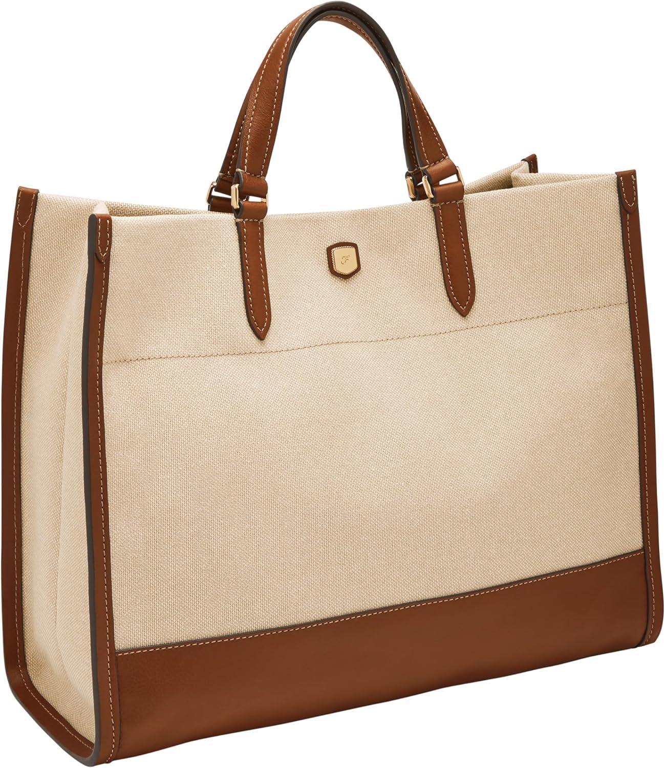 imageFossil Womens Gemma Tote BagNaturalMedium Brown Large