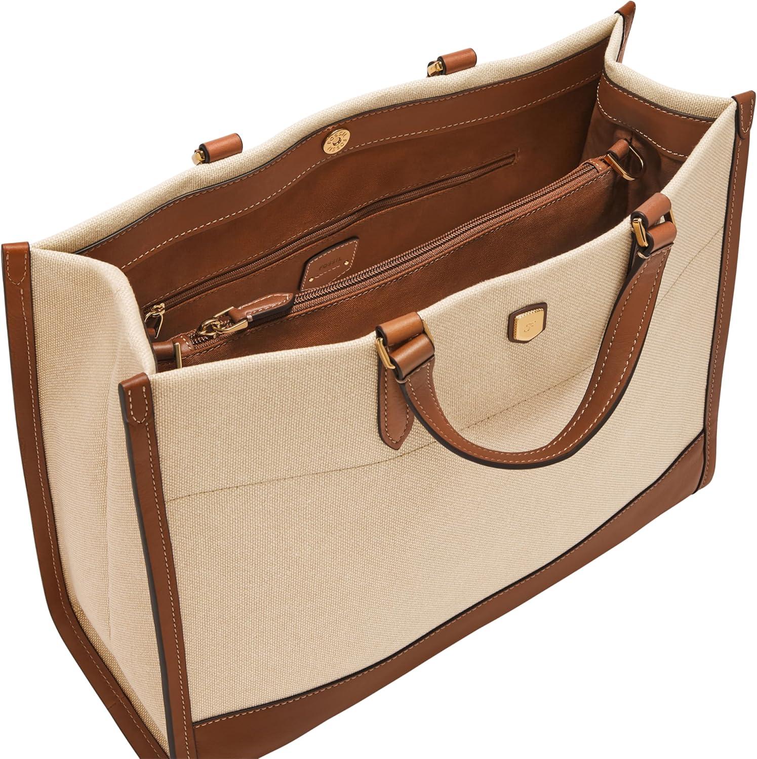 imageFossil Womens Gemma Tote BagNaturalMedium Brown Large