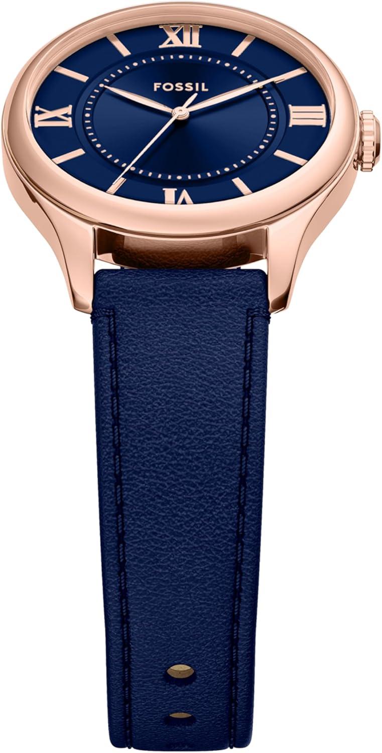 imageFossil Womens Gilmore ThreeHand Date Stainless Steel WatchBlueRose Gold