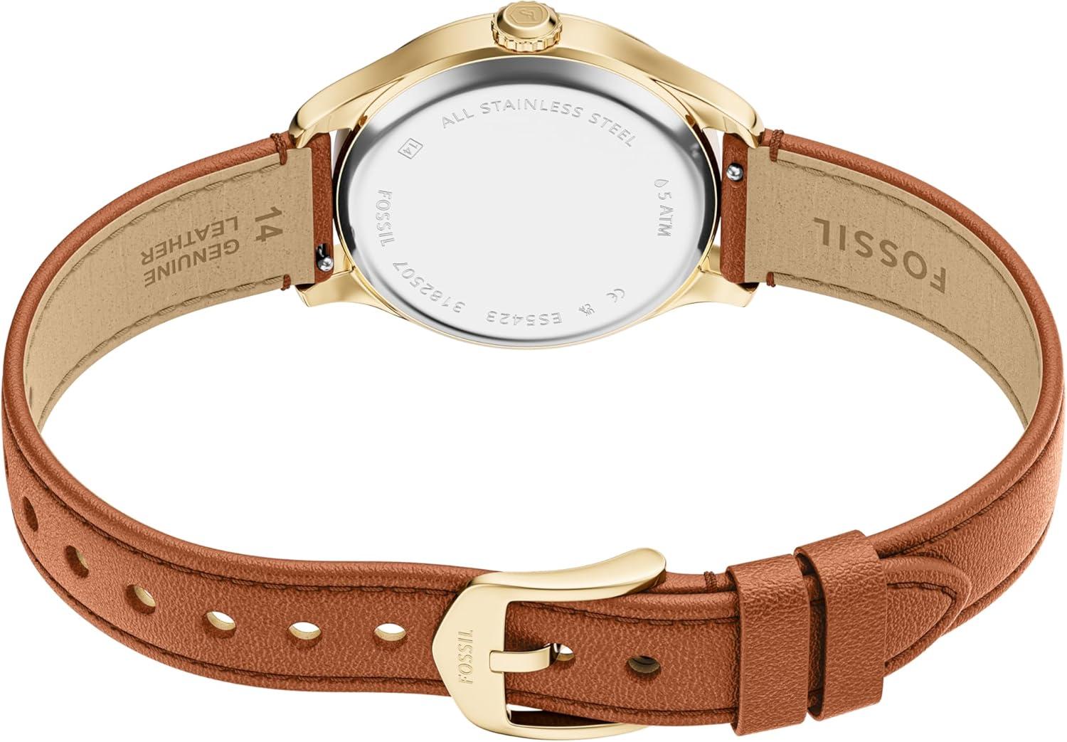 imageFossil Womens Gilmore ThreeHand Date Stainless Steel WatchBrownGold