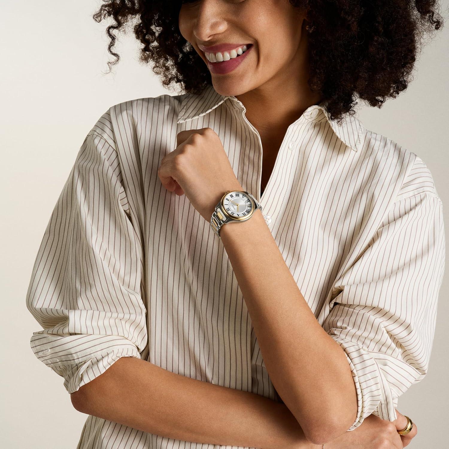 imageFossil Womens Gilmore ThreeHand Date Stainless Steel WatchGoldSilver