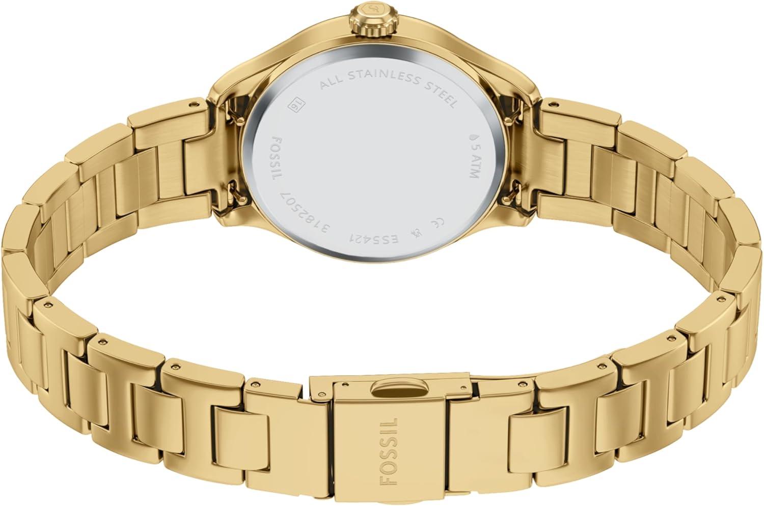 imageFossil Womens Gilmore ThreeHand GoldTone Stainless Steel Watch Model ES5421