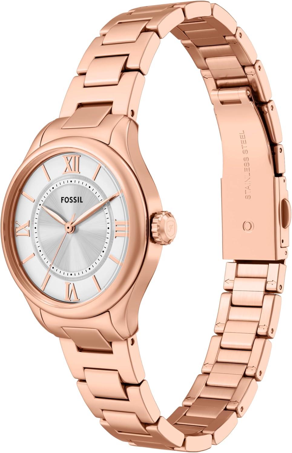 imageFossil Womens Gilmore ThreeHand Rose GoldTone Stainless Steel Watch Model ES5420