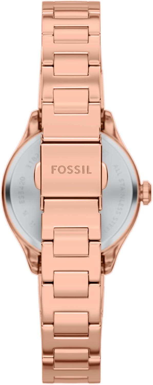 imageFossil Womens Gilmore ThreeHand Rose GoldTone Stainless Steel Watch Model ES5420