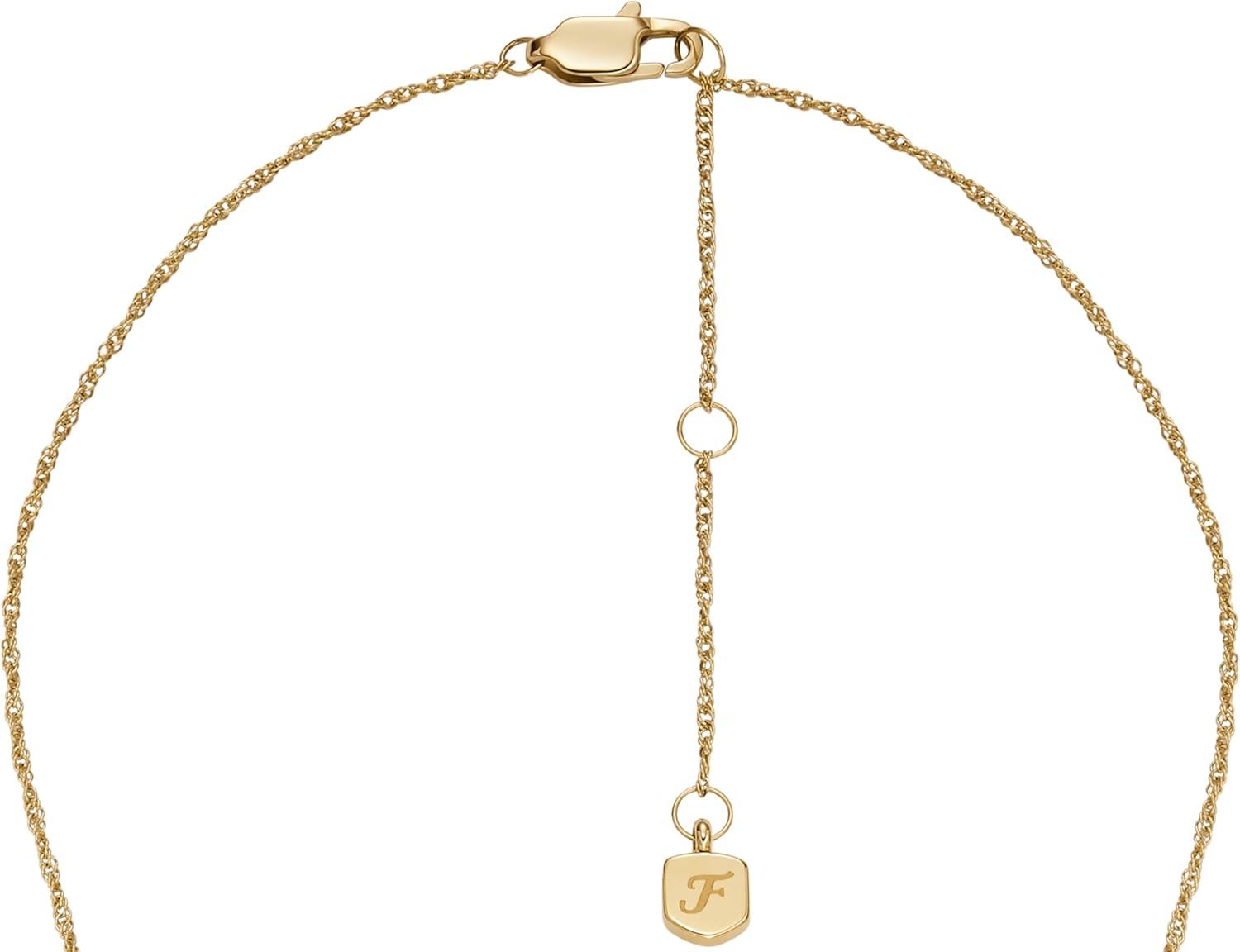 imageFossil Womens GoldTone Stainless Steel Pendant Chain Necklace for WomenButterfly Blue MOP