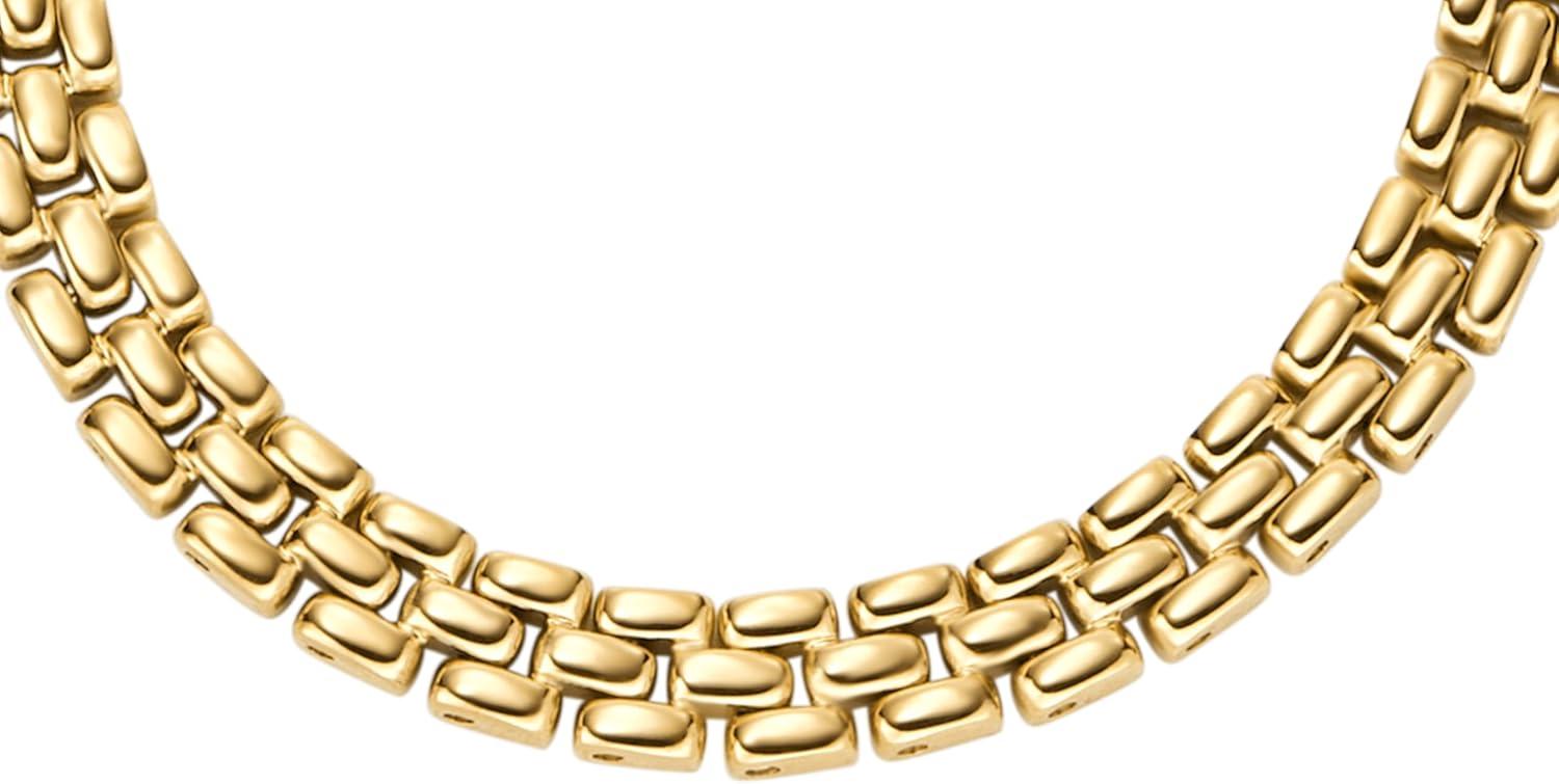 imageFossil Womens GoldTone Stainless Steel Pendant Chain Necklace for WomenGold Arden Links