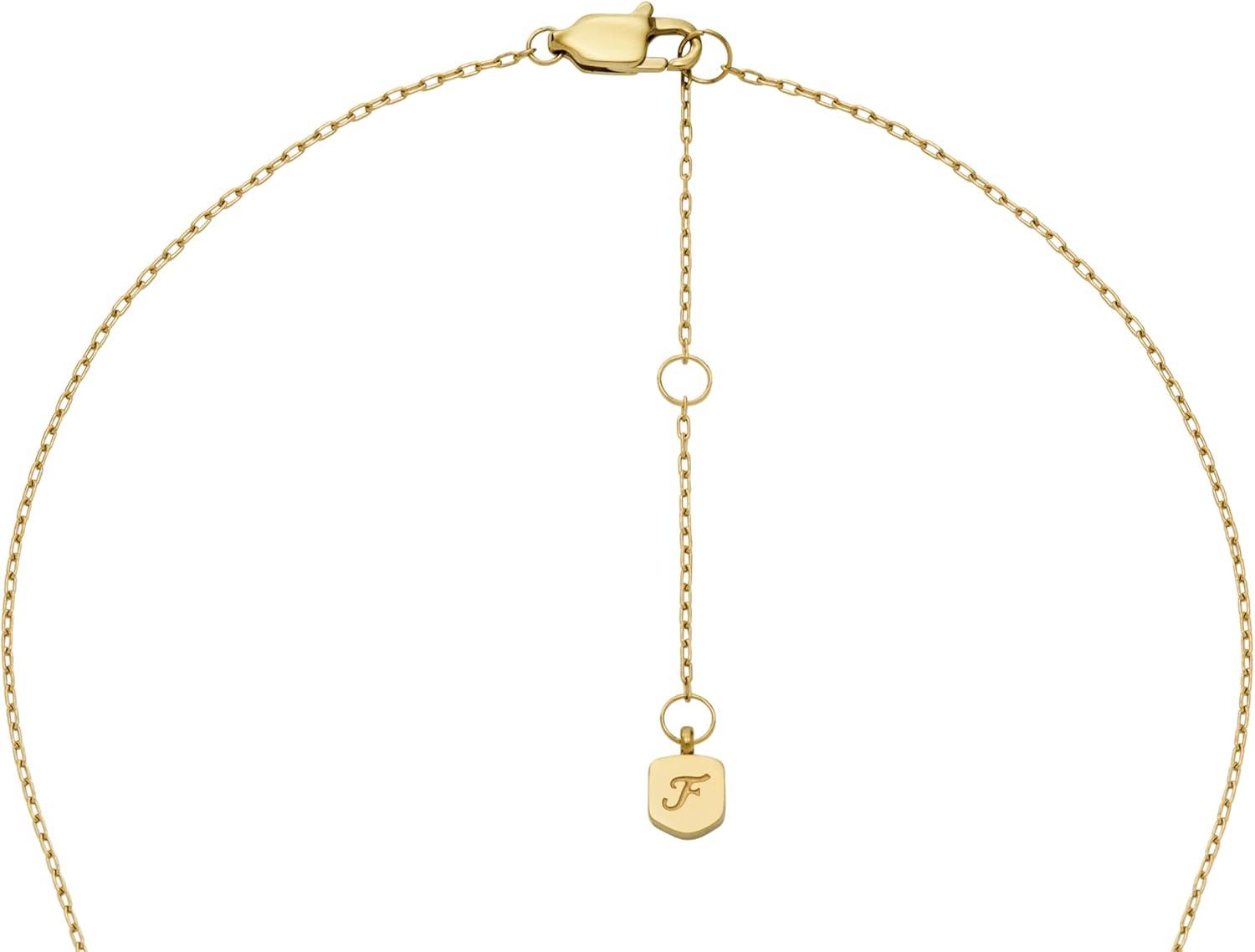 imageFossil Womens GoldTone Stainless Steel Pendant Chain Necklace for WomenGold Classic MOP Disc