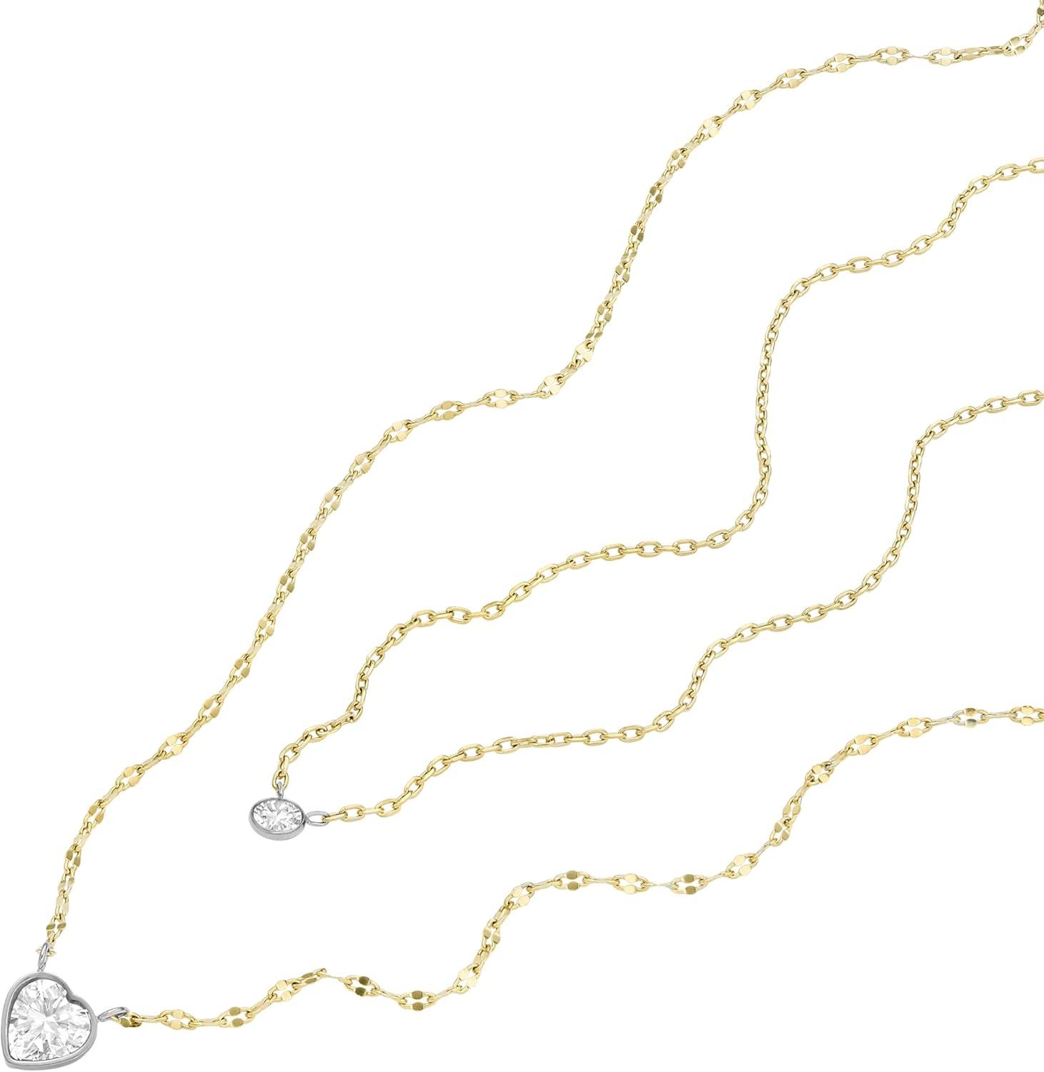 imageFossil Womens GoldTone Stainless Steel Pendant Chain Necklace for WomenGold Double Glitz
