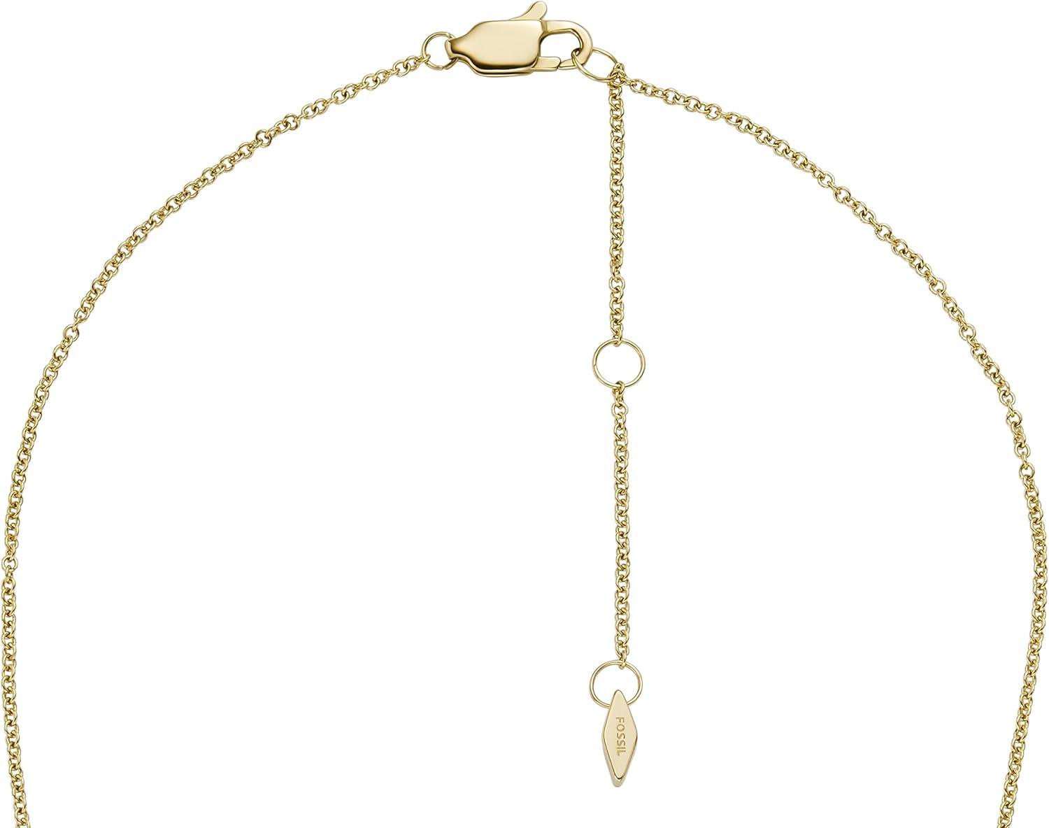 imageFossil Womens GoldTone Stainless Steel Pendant Chain Necklace for WomenGold Harlow Linear Texture Bar
