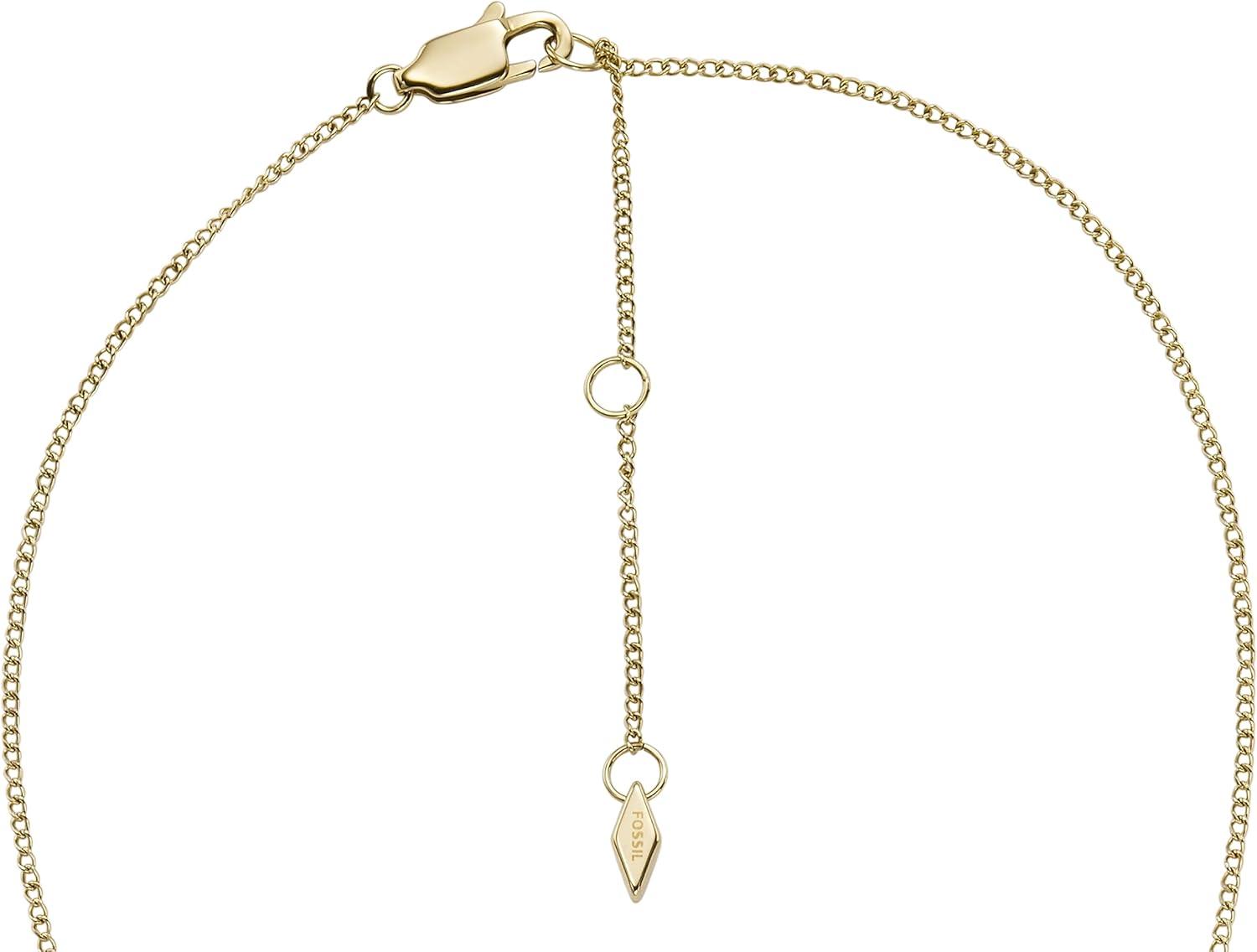 imageFossil Womens GoldTone Stainless Steel Pendant Chain Necklace for WomenGold Heritage Glitz Crest