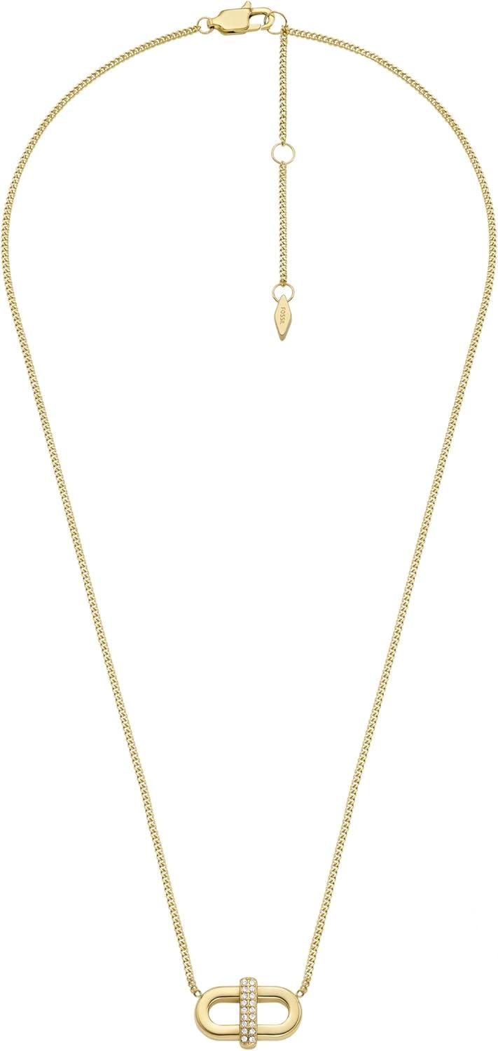 imageFossil Womens GoldTone Stainless Steel Pendant Chain Necklace for WomenGold Heritage Glitz DLink