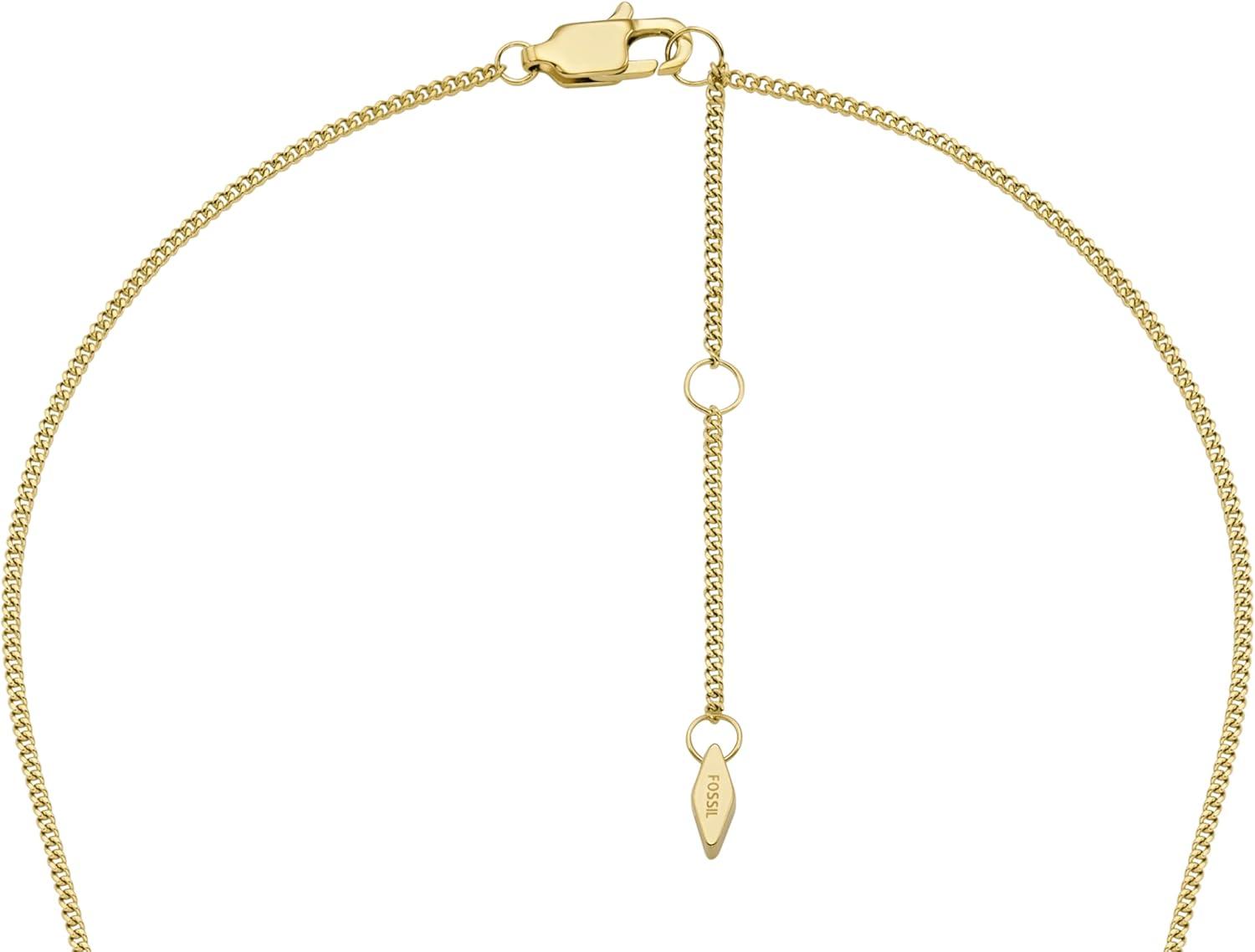 imageFossil Womens GoldTone Stainless Steel Pendant Chain Necklace for WomenGold Heritage Glitz DLink