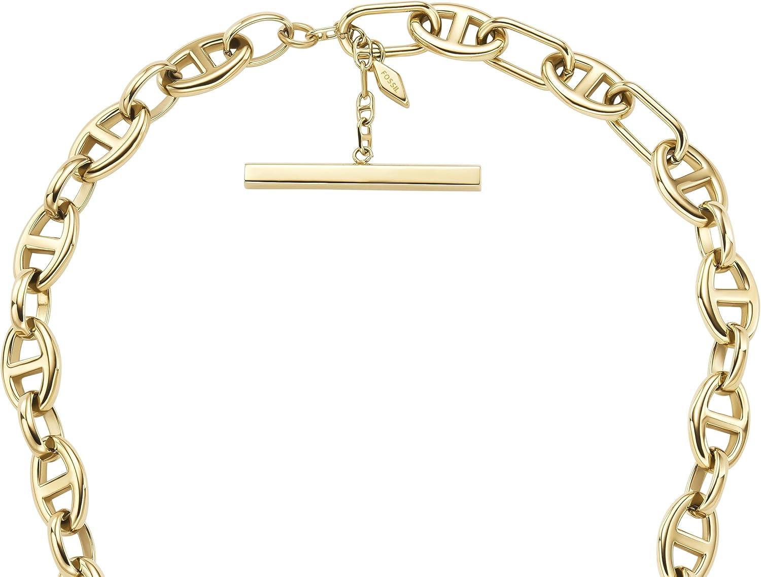 imageFossil Womens GoldTone Stainless Steel Pendant Chain Necklace for WomenGold Heritage Large Anchor Chain
