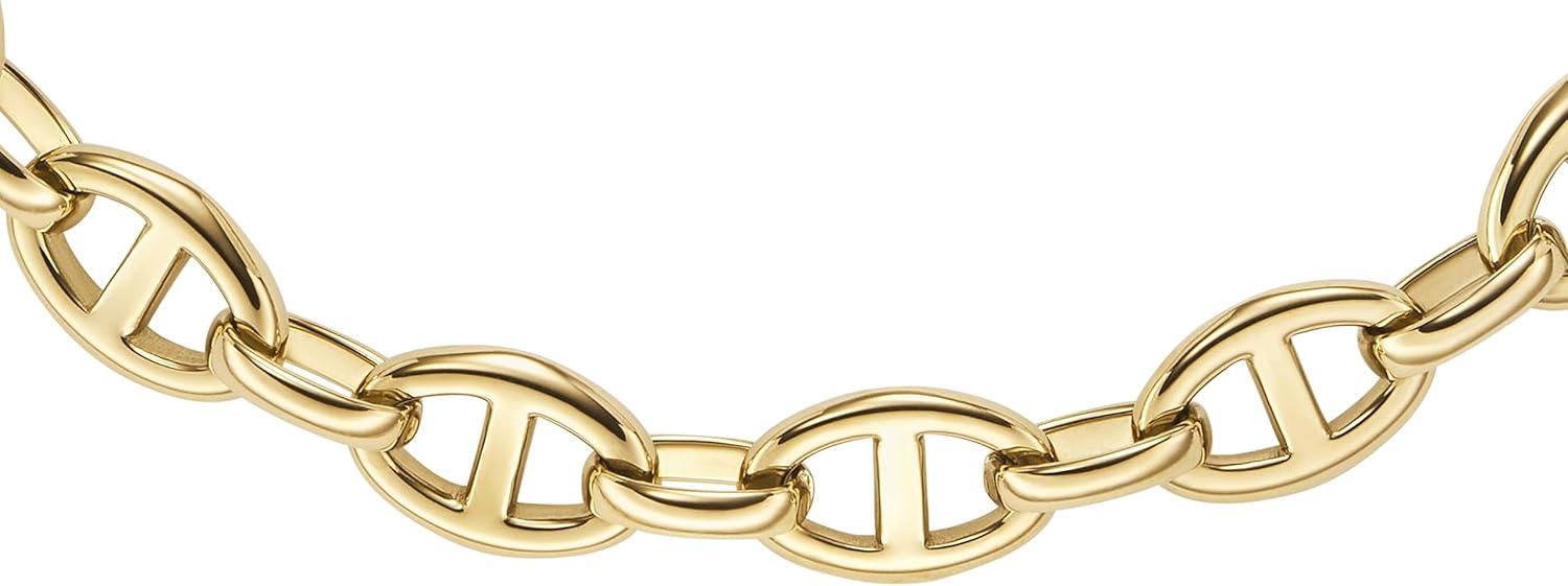imageFossil Womens GoldTone Stainless Steel Pendant Chain Necklace for WomenGold Heritage Large Anchor Chain