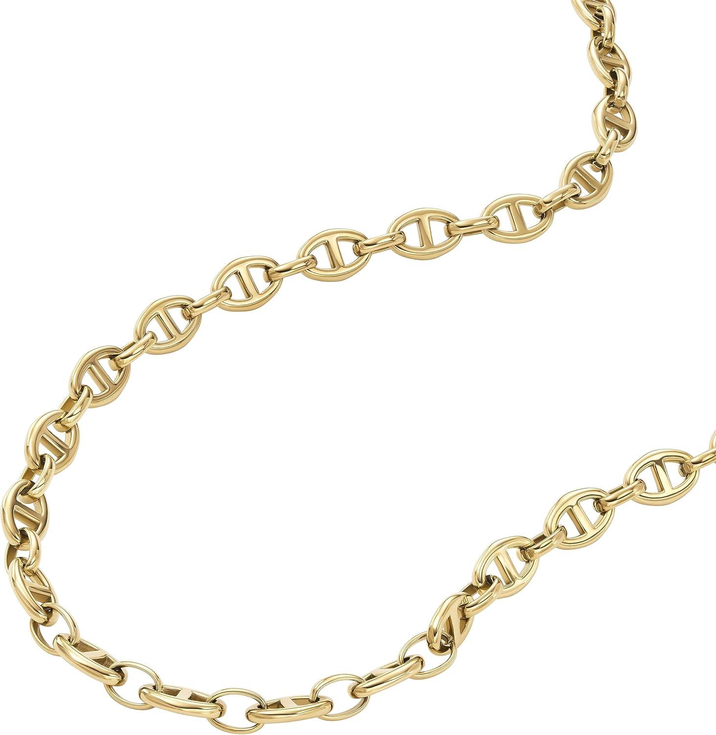 imageFossil Womens GoldTone Stainless Steel Pendant Chain Necklace for WomenGold Heritage Large Anchor Chain