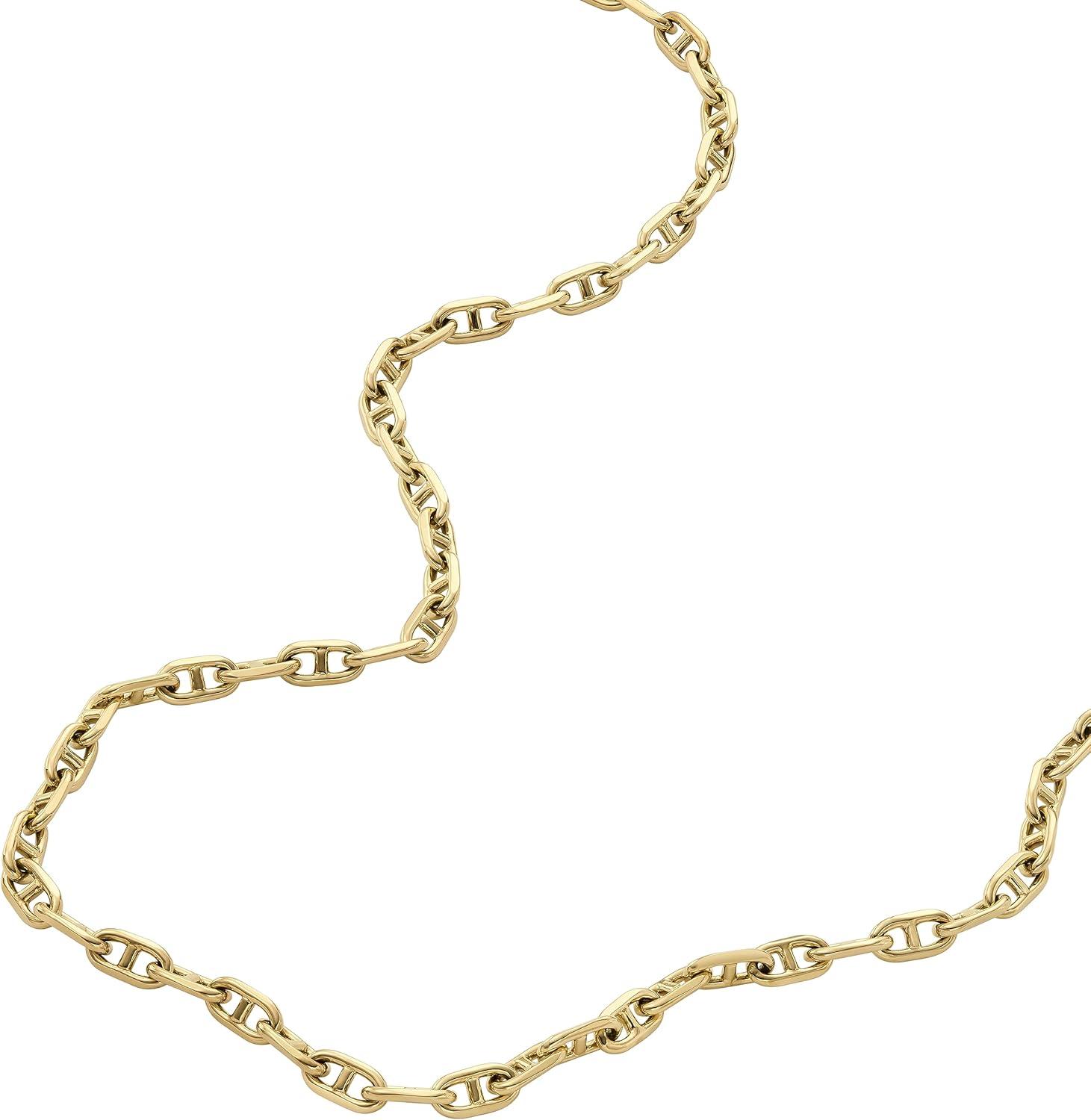 imageFossil Womens GoldTone Stainless Steel Pendant Chain Necklace for WomenGold Heritage Small Anchor Chain