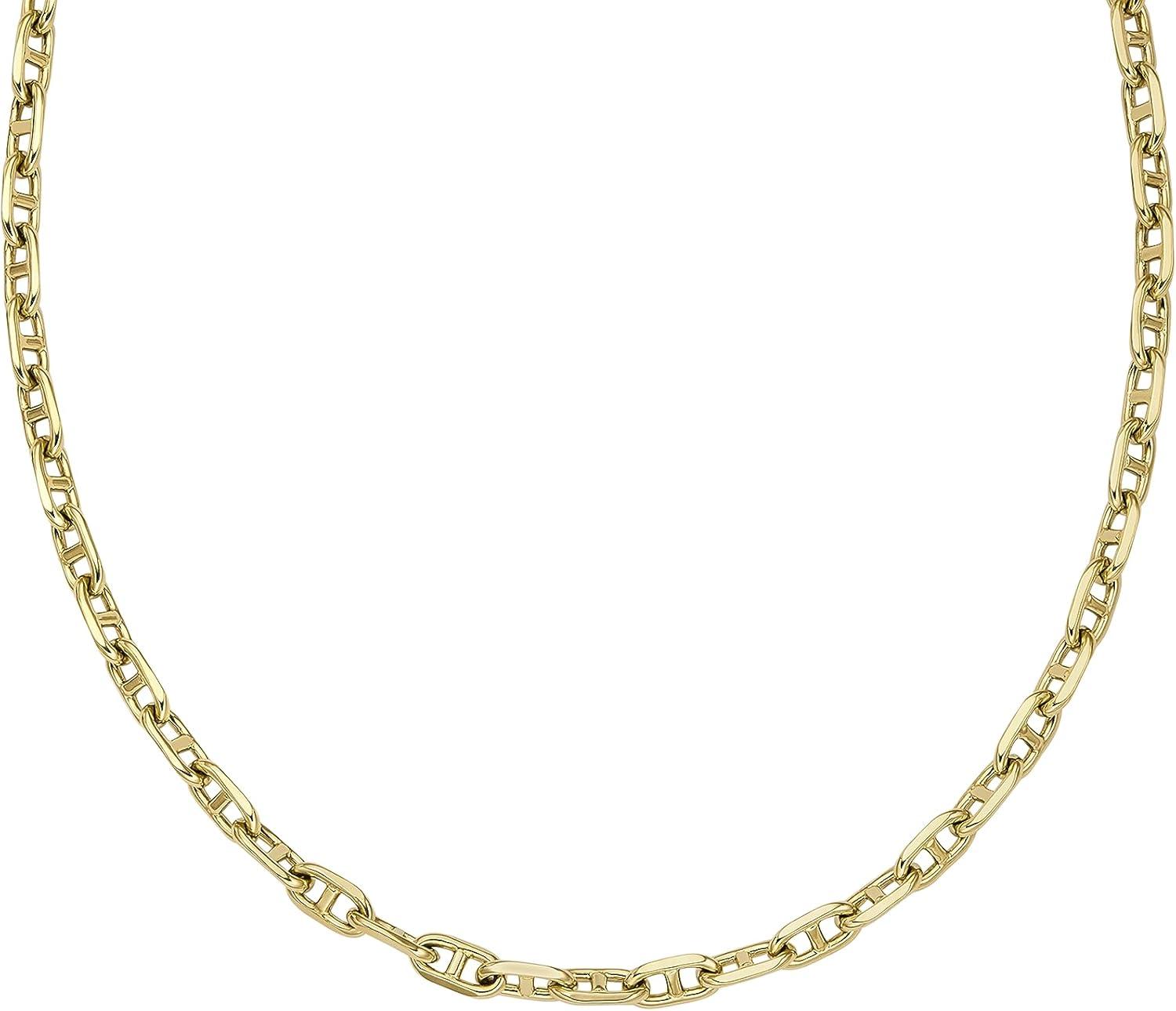 imageFossil Womens GoldTone Stainless Steel Pendant Chain Necklace for WomenGold Heritage Small Anchor Chain