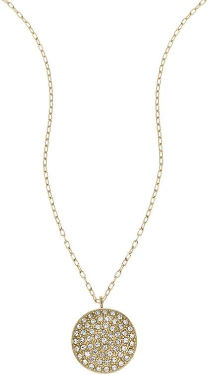 imageFossil Womens GoldTone Stainless Steel Pendant Chain Necklace for WomenGold Sadie Glitz Disc