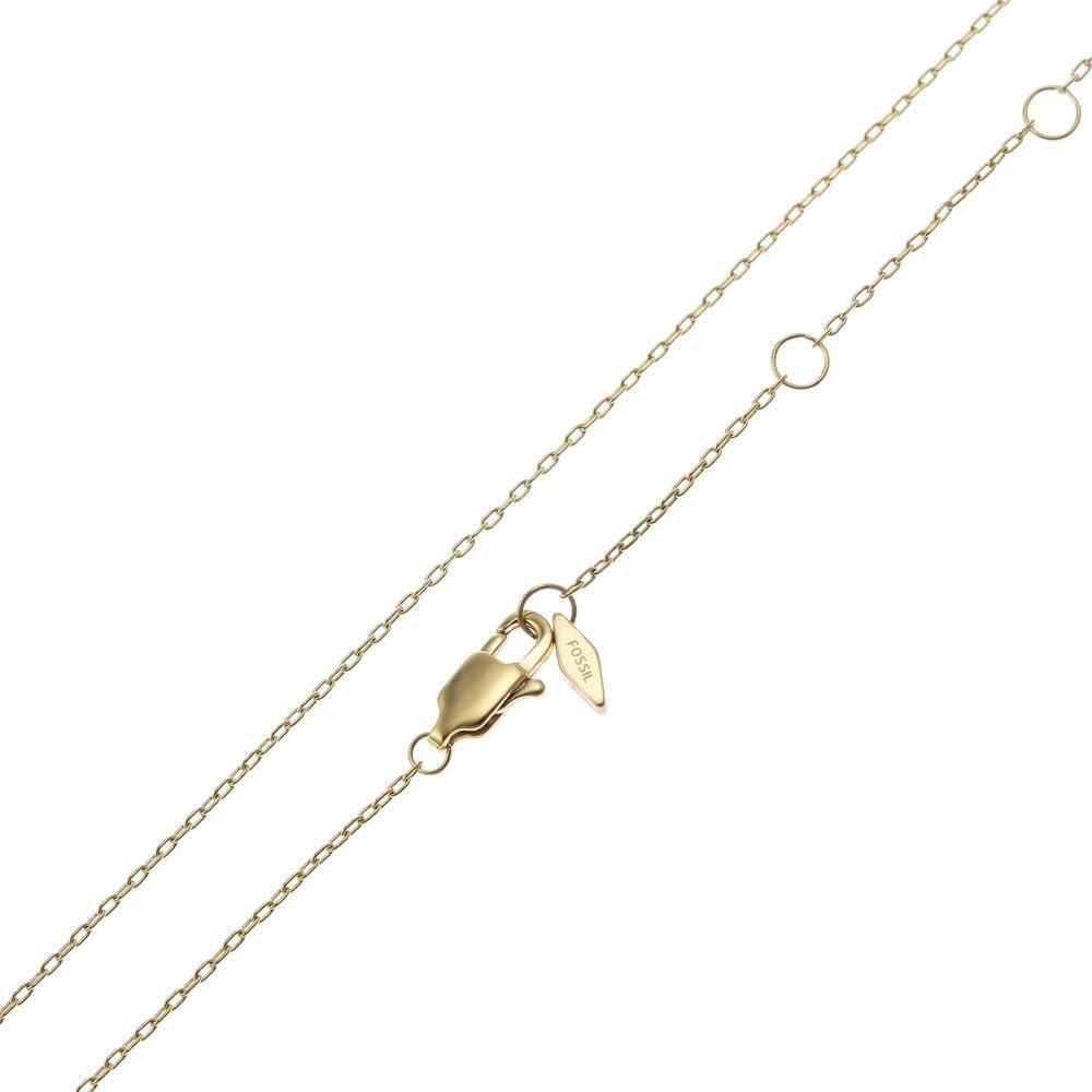 imageFossil Womens GoldTone Stainless Steel Pendant Chain Necklace for WomenGold Sadie Glitz Disc