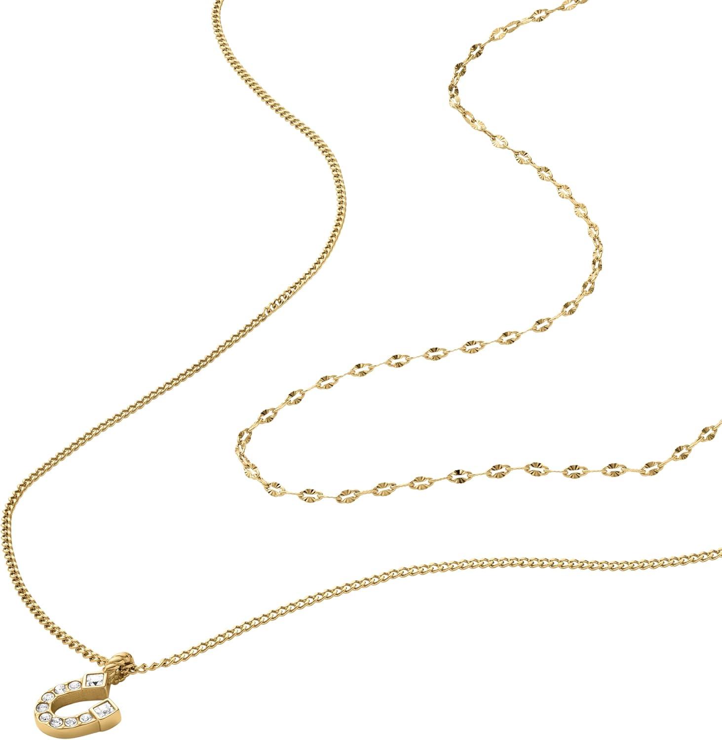 imageFossil Womens GoldTone Stainless Steel Pendant Chain Necklace for WomenGold Sutton Horseshoe