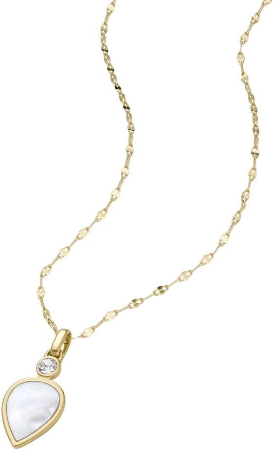 imageFossil Womens GoldTone Stainless Steel Pendant Chain Necklace for WomenGold Teardrop