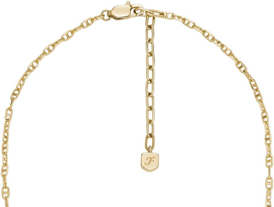 imageFossil Womens GoldTone Stainless Steel Pendant Chain Necklace for WomenGoldGreen Chain