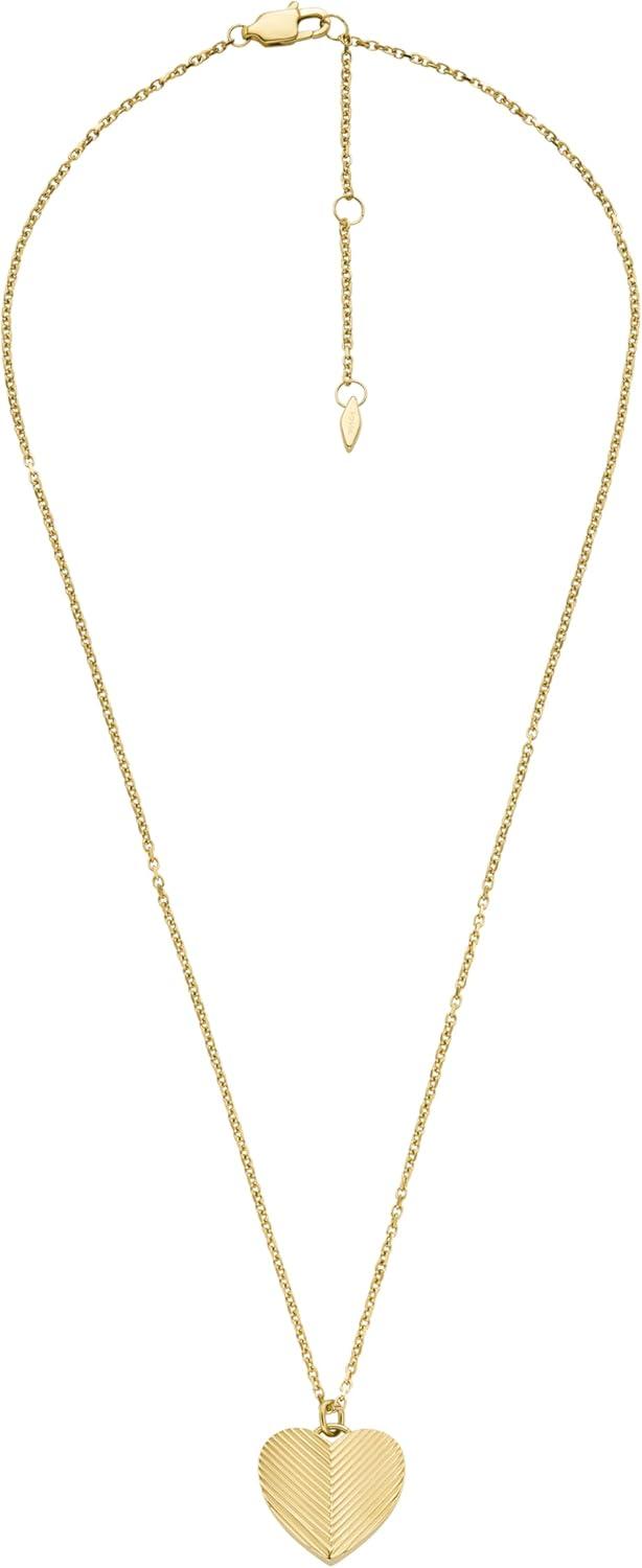 imageFossil Womens GoldTone Stainless Steel Pendant Chain Necklace for WomenHarlow Gold Heart Pendant
