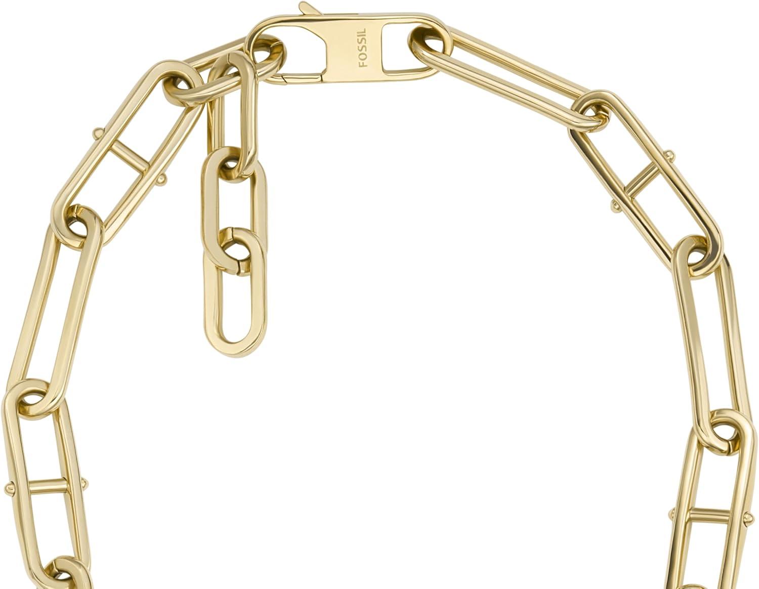 imageFossil Womens GoldTone Stainless Steel Pendant Chain Necklace for WomenHeritage Gold Link