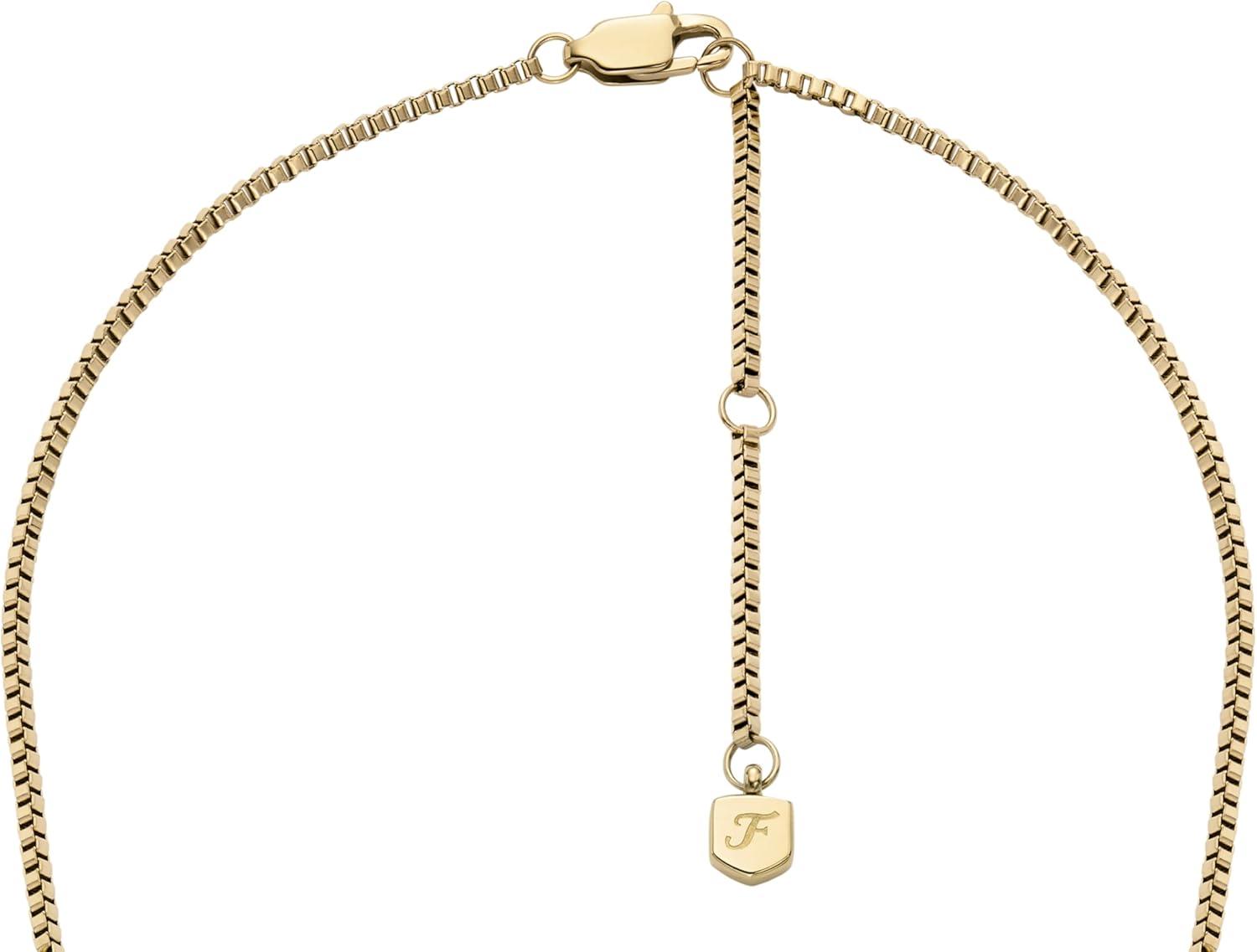imageFossil Womens GoldTone Stainless Steel Pendant Chain Necklace for WomenLayered Gold Bead