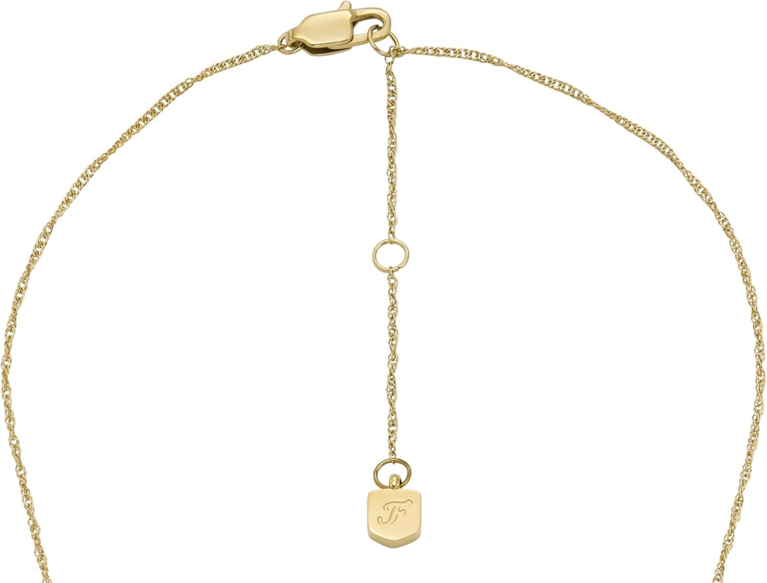 imageFossil Womens GoldTone Stainless Steel Pendant Chain Necklace for WomenMOP Heart